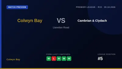 Colwyn Bay, sitting fifth in the Cymru Premier, welcome a struggling Cambrian & Clydach side to Llanelian Road on Friday...